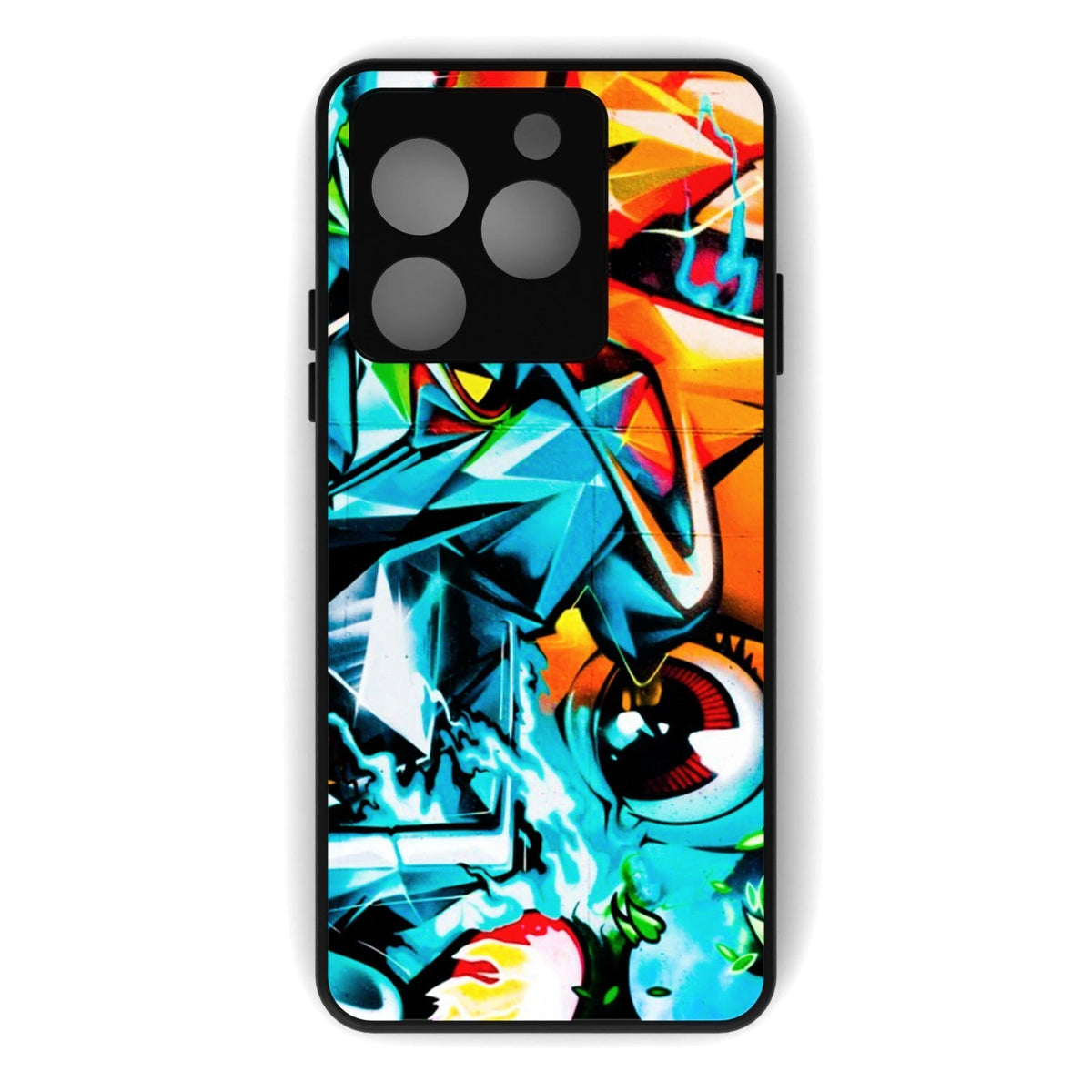 Abstract Vision printed metal phone case - flat back view