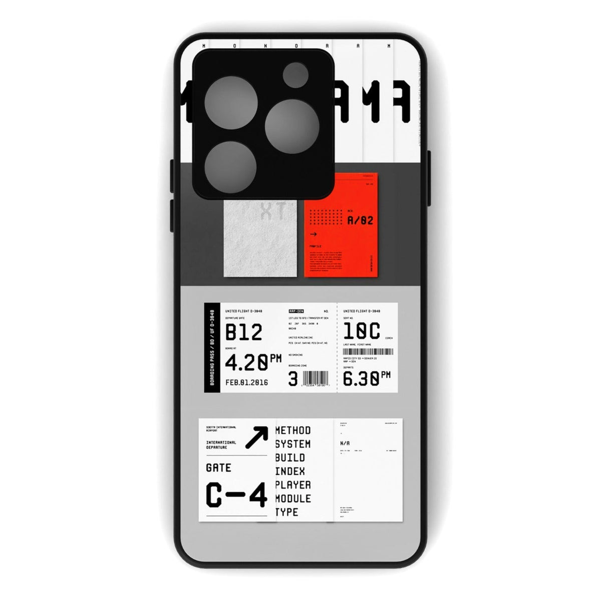 Boarding Passion printed metal phone case - flat back view
