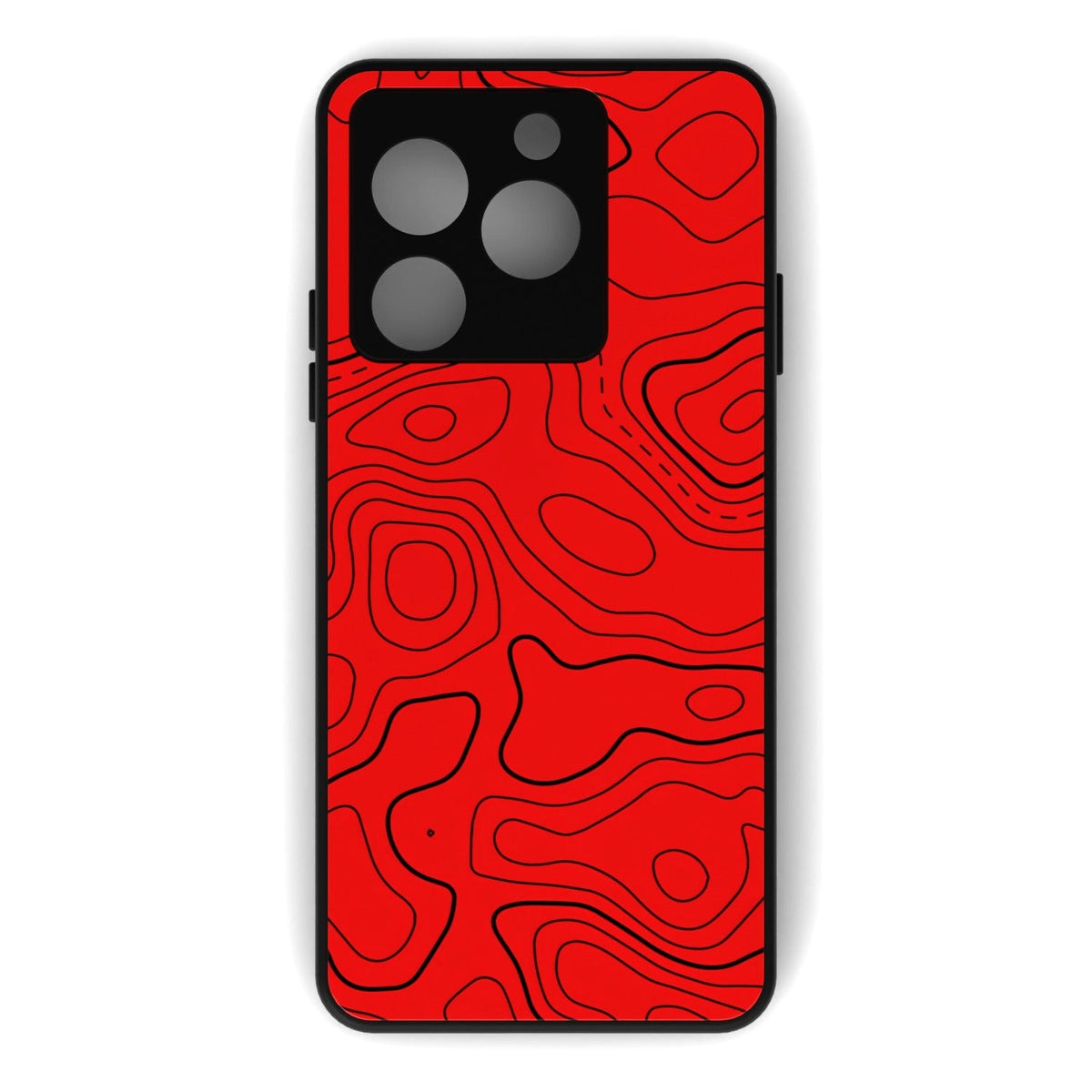 Damascus Red printed metal phone case - flat back view