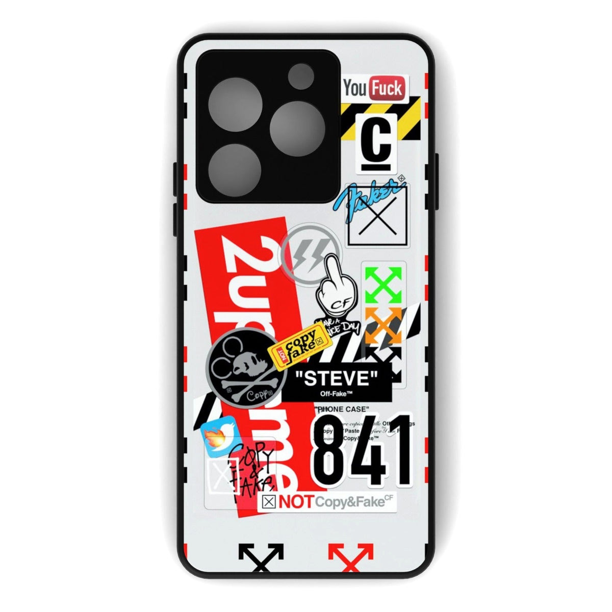 OffPreme printed metal phone case - flat back view
