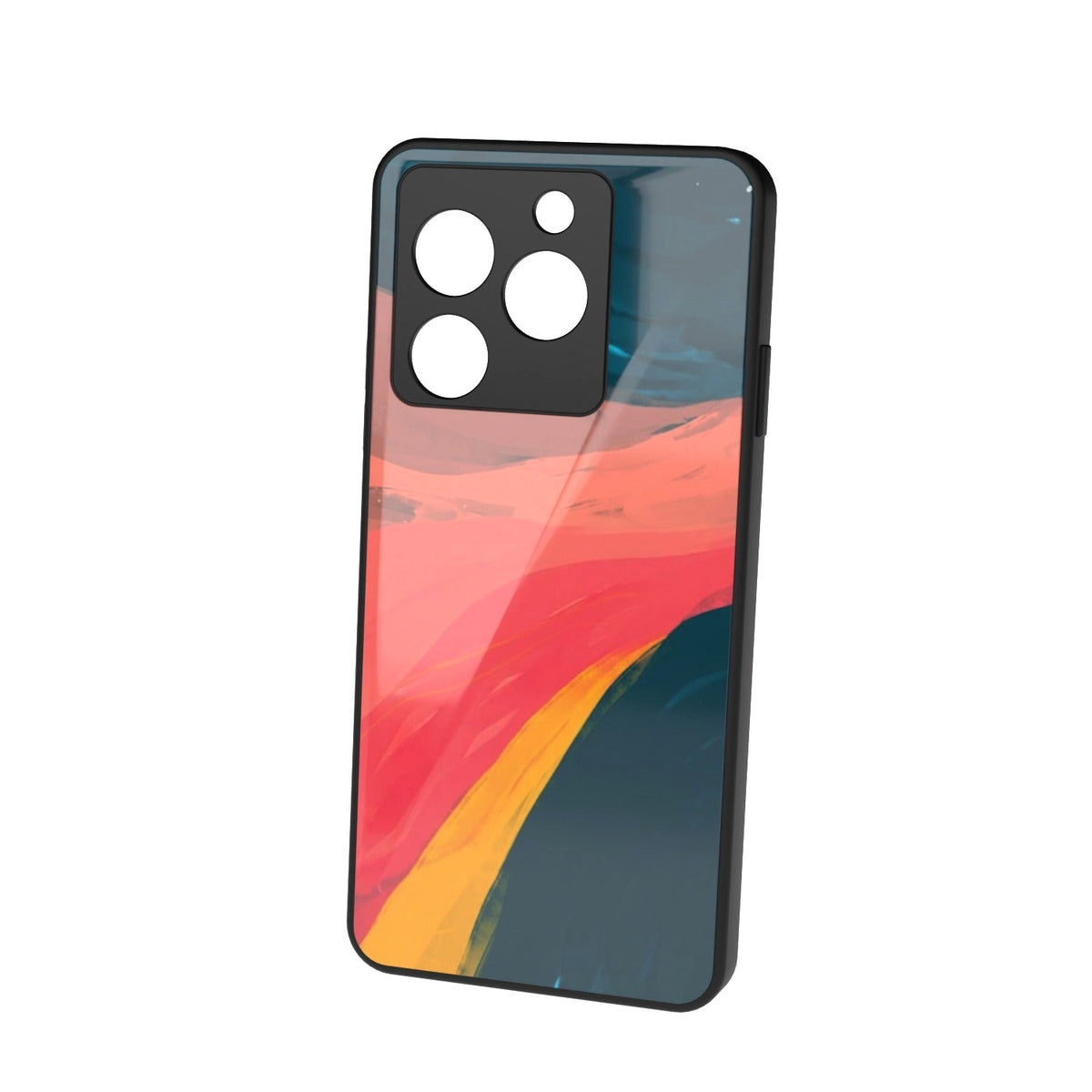 Art Palette printed metal phone case - floating back view