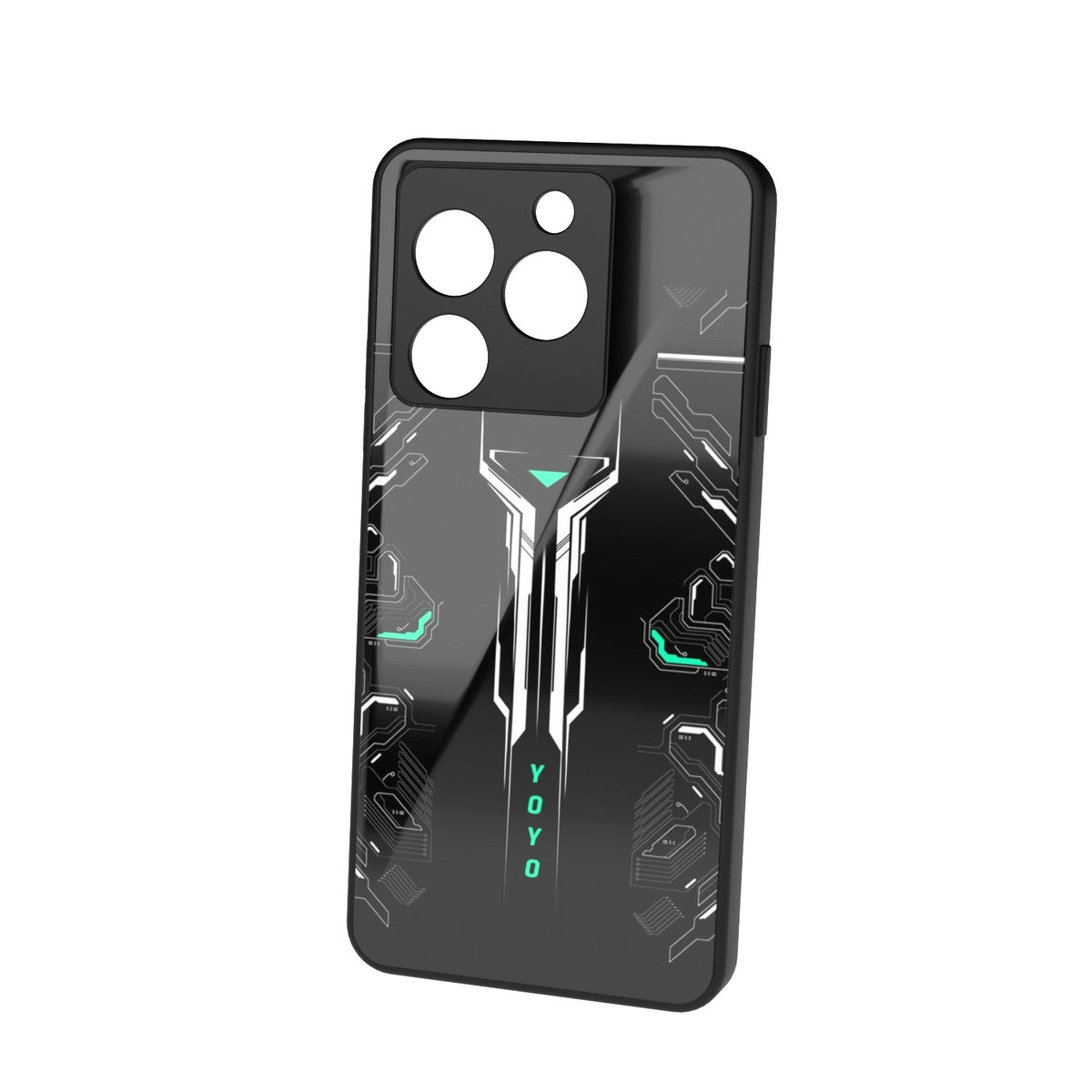 Yo Yonic printed metal phone case - floating back view