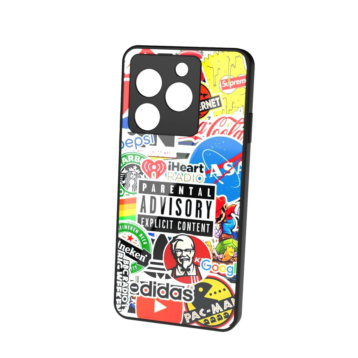 Boldbadge printed metal phone case - floating back view