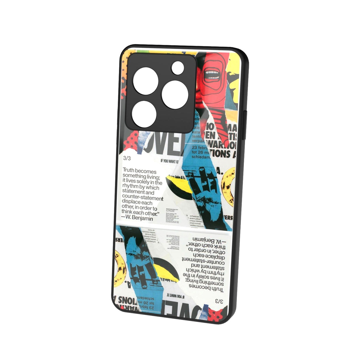 TarredWord printed metal phone case - floating back view