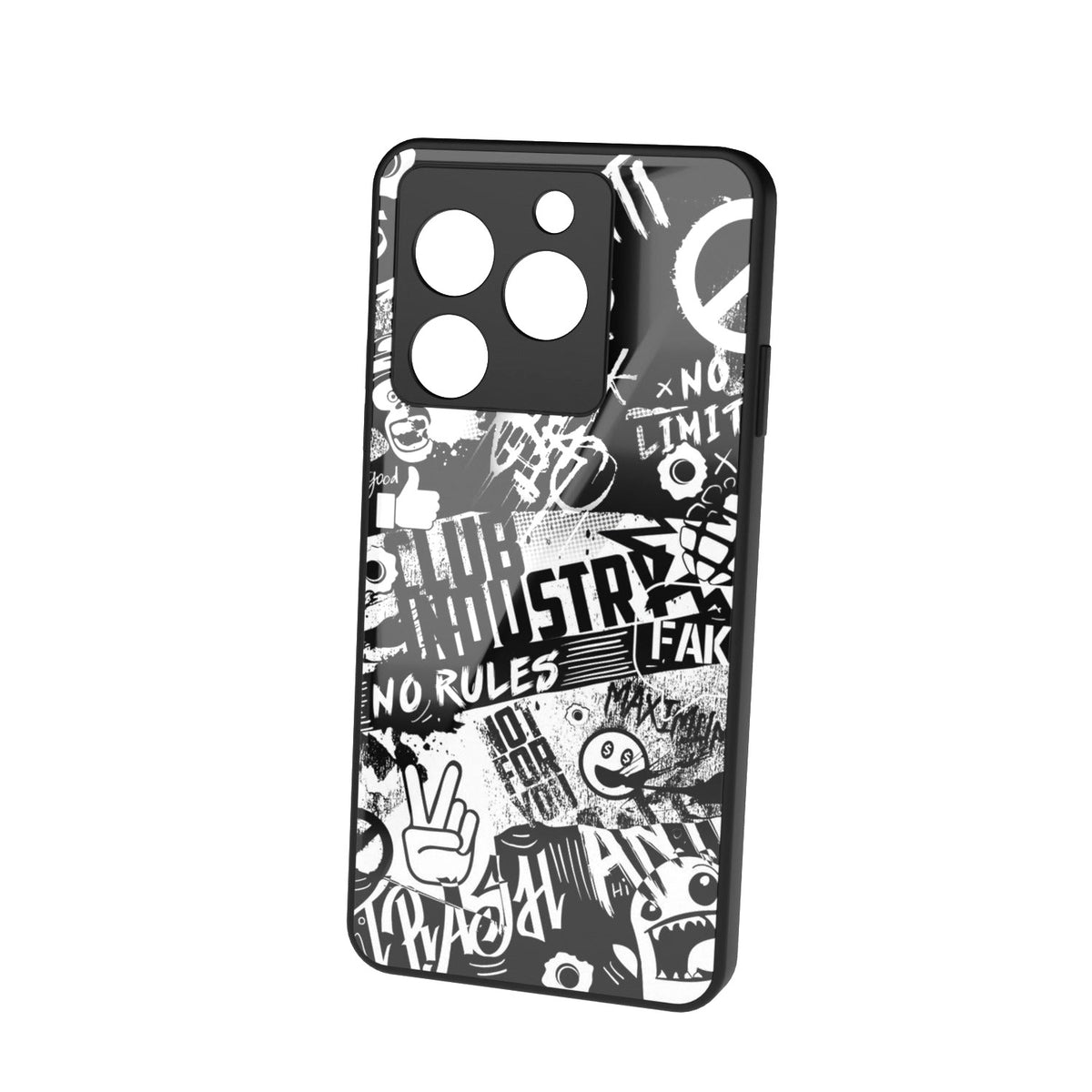 No limits printed metal phone case - floating back view