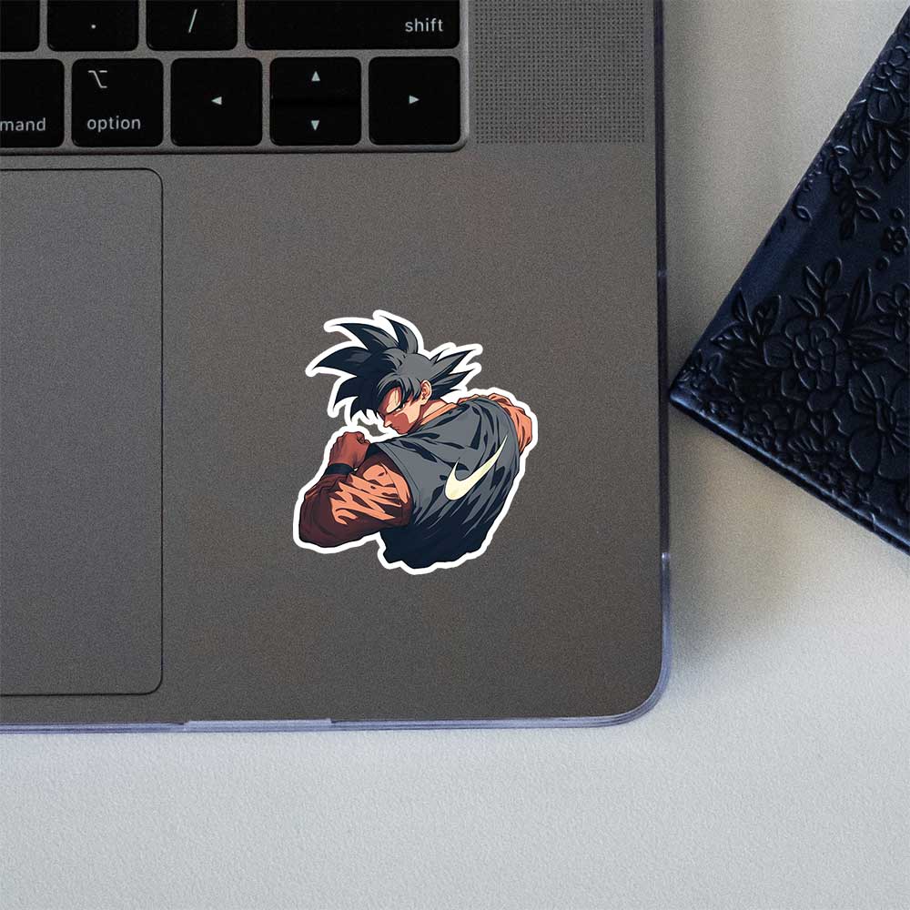 Goku Nike Swoosh Backpose Sticker