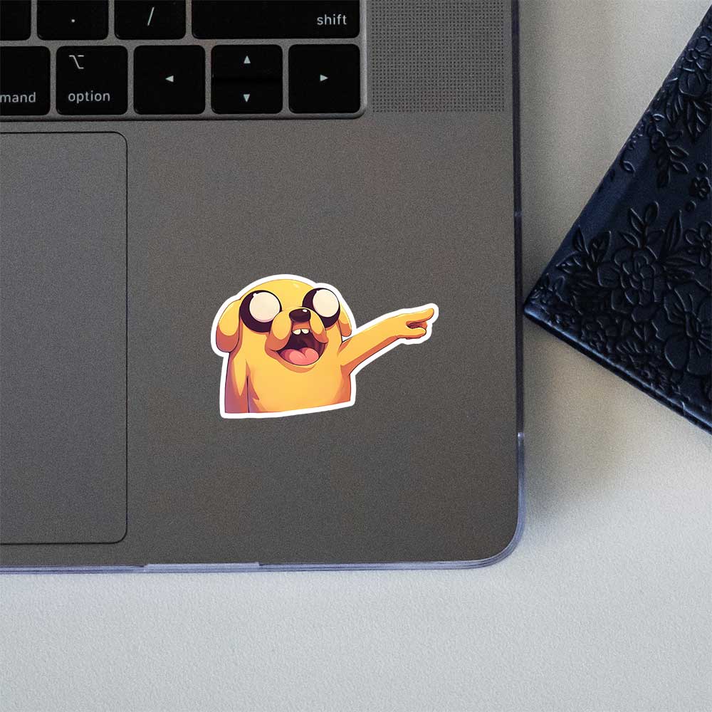 Jake The Dog Pointing Cartoon Sticker
