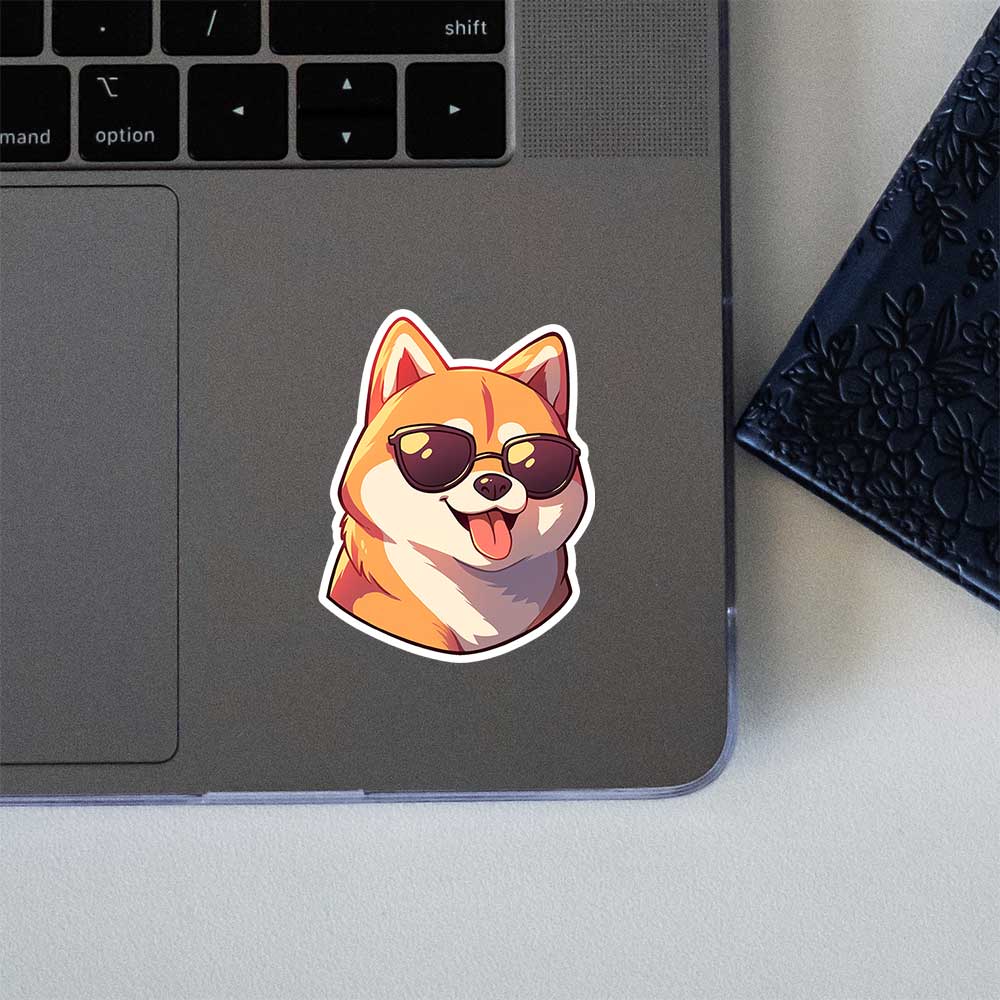 Shiba Inu Dog With Sunglasses Sticker