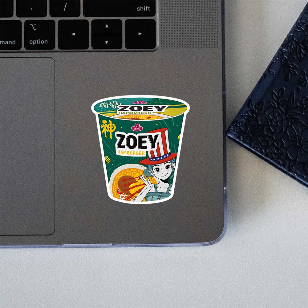 Zoey Hamburger Ramen Cup K Pop Demon Hunters Sticker
