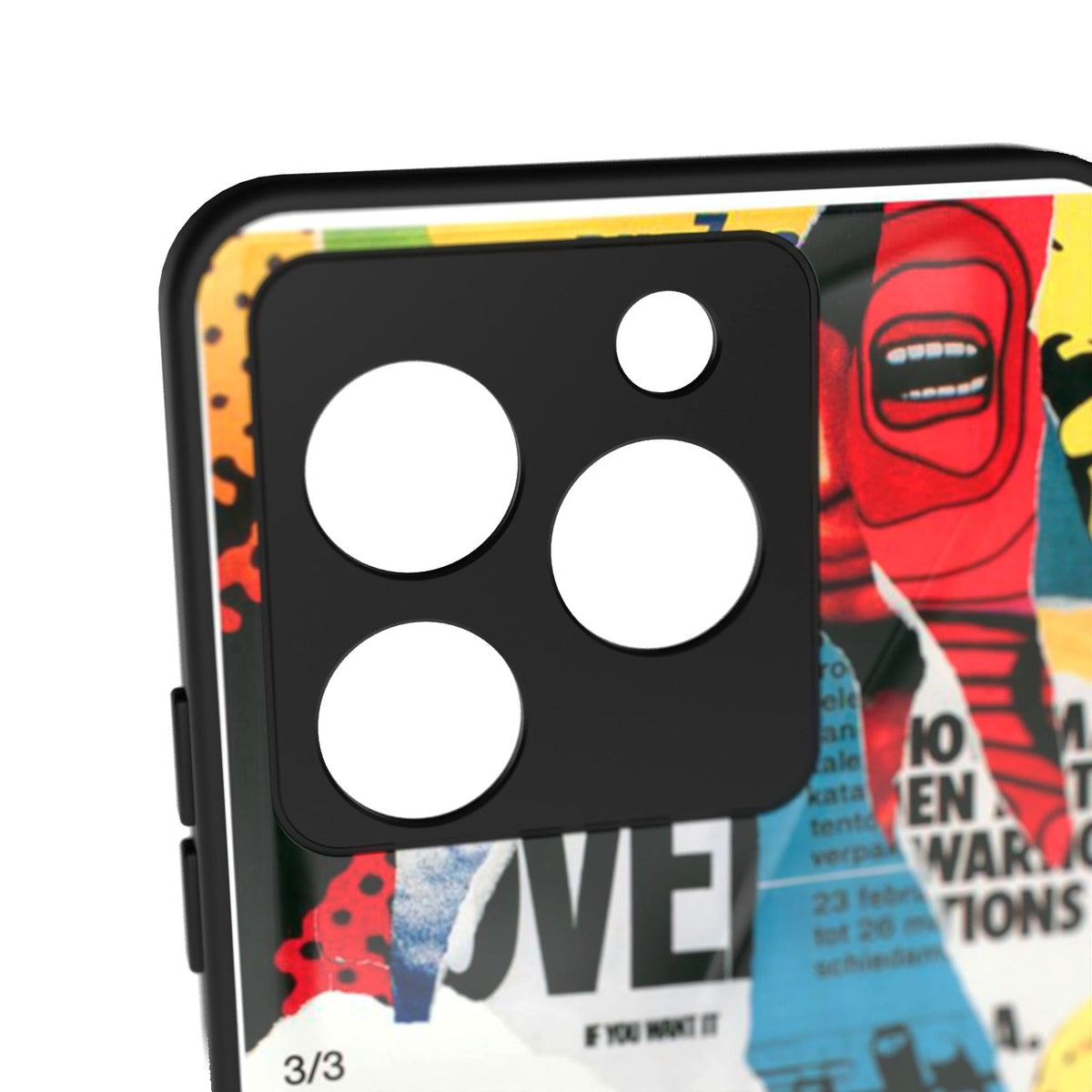 TarredWord printed metal phone case - camera close-up
