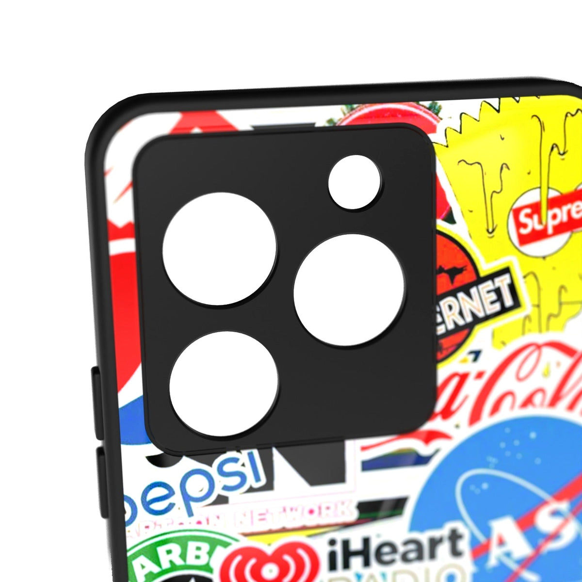 Boldbadge printed metal phone case - camera close-up