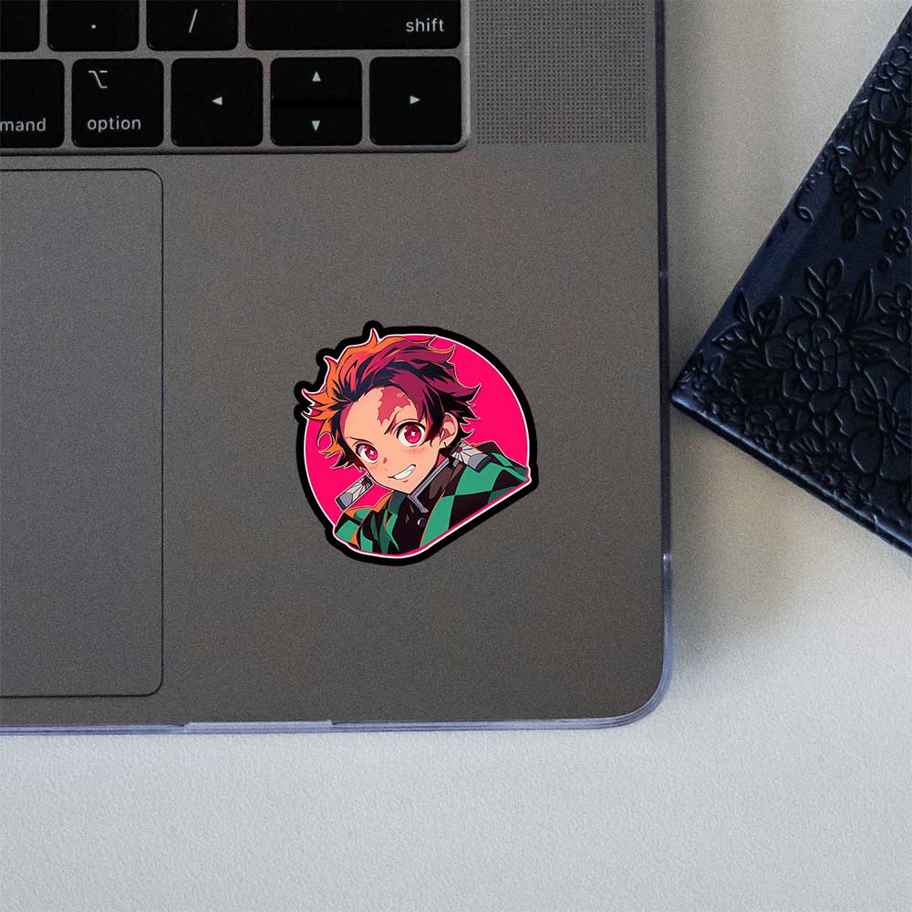 Tanjiro Kamado Neon Anime Demon Slayer Sticker
