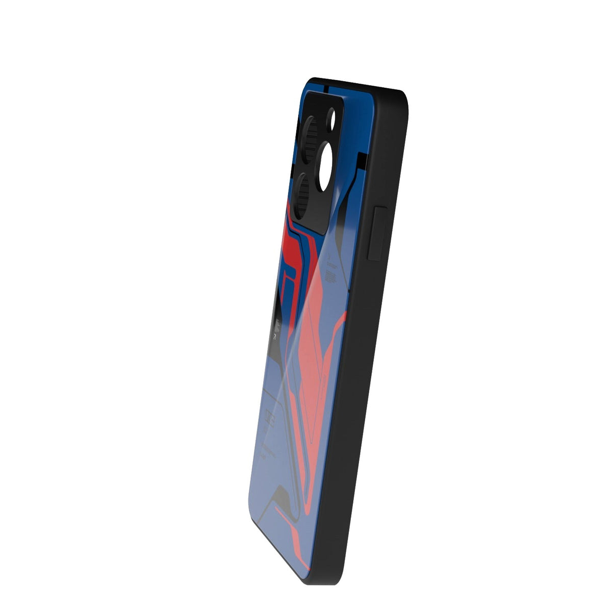 Prime Blue printed metal phone case - side view
