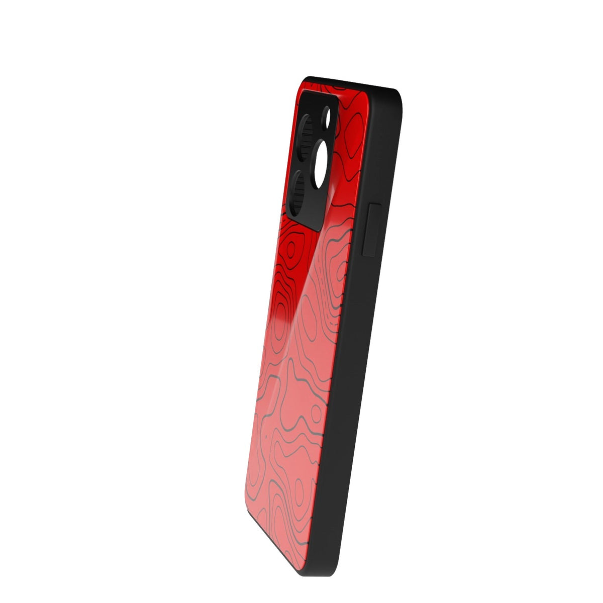 Damascus Red printed metal phone case - side view