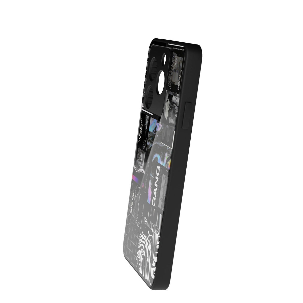 Gangsta printed metal phone case - side view