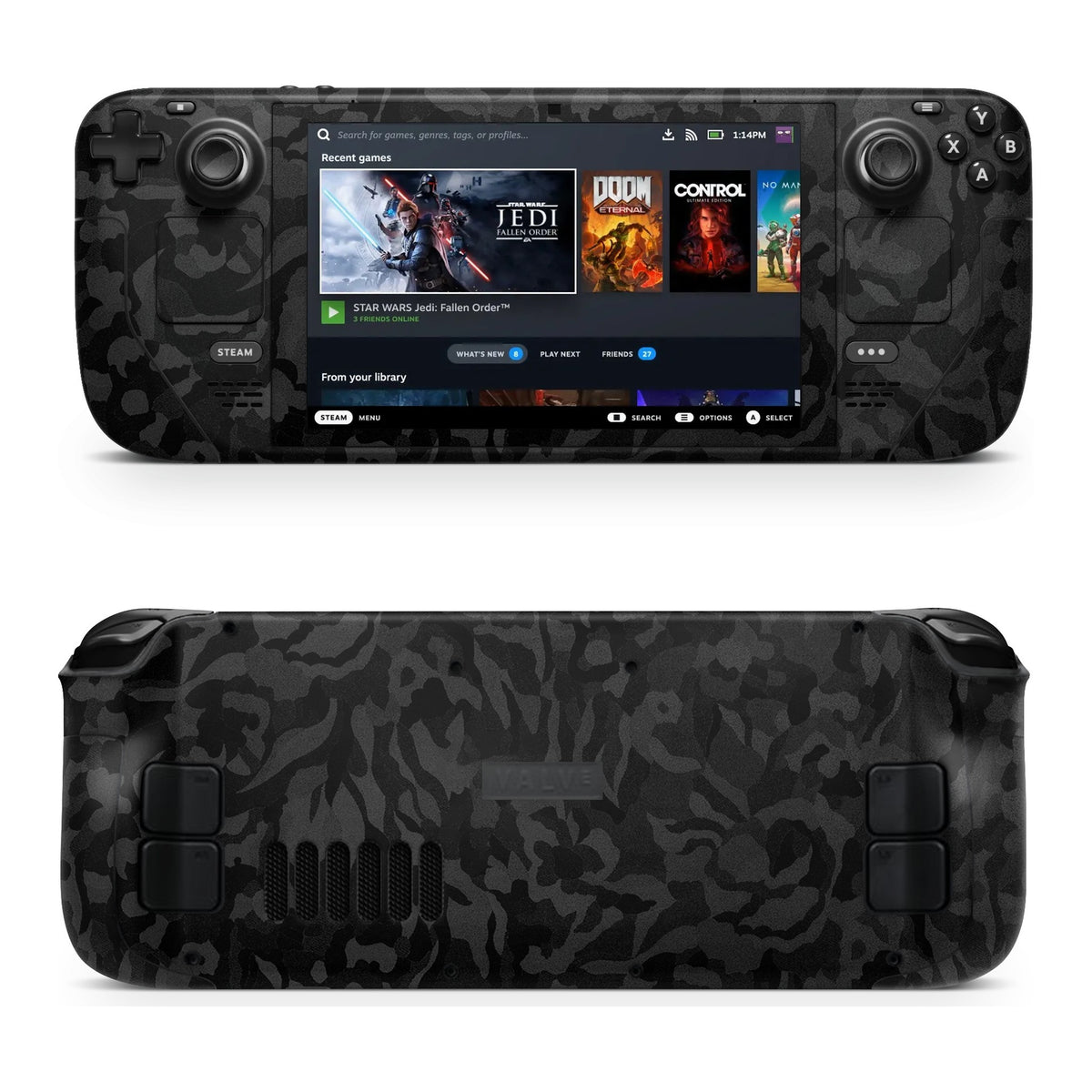 3M Black Camo Steam Deck skin by Decalz