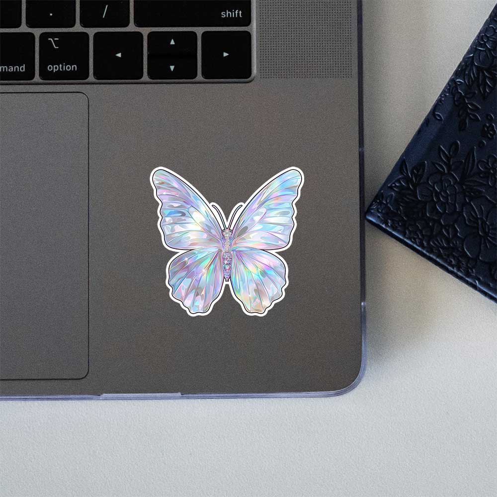Chrome Butterfly Sticker