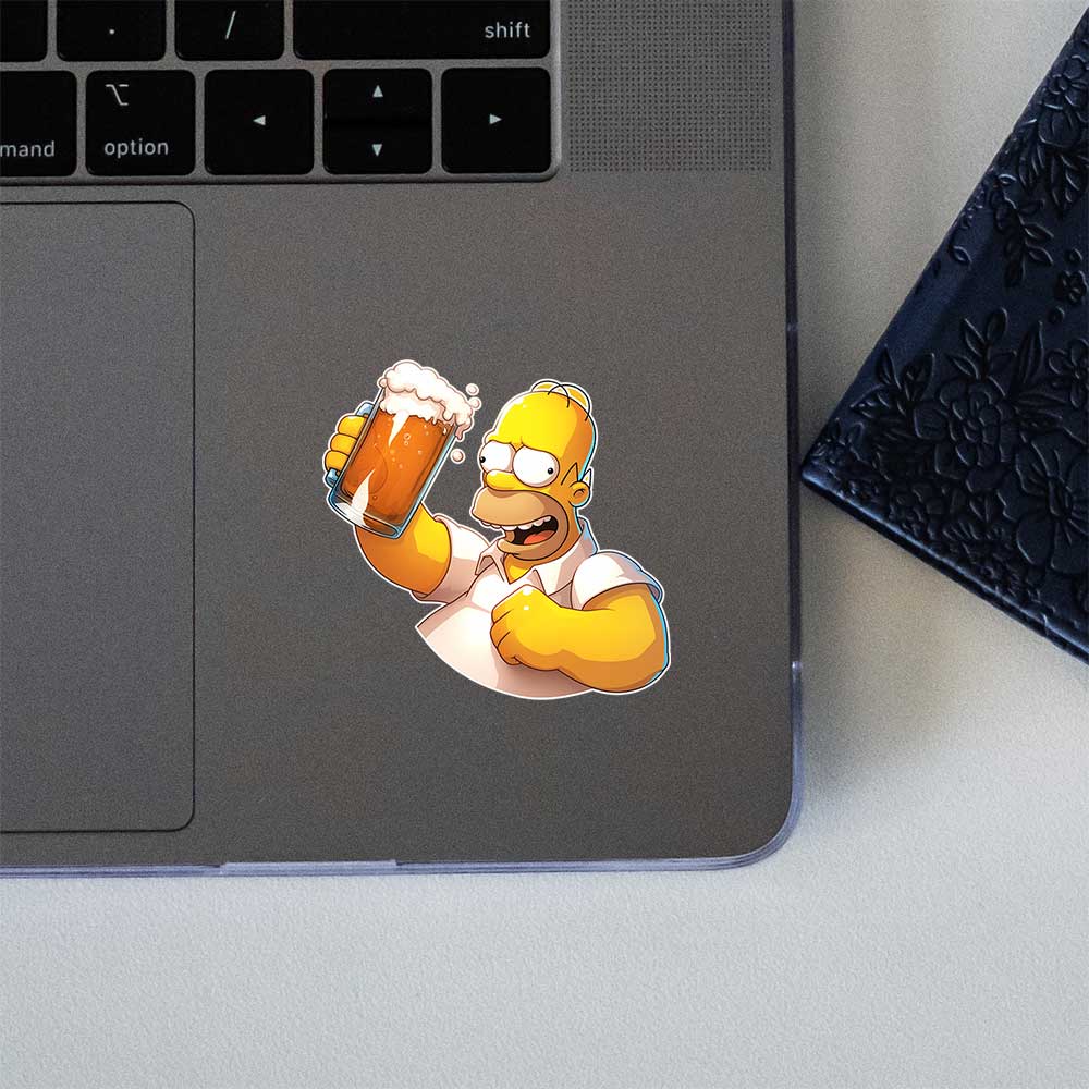 Homer Simpson With Beer Sticker
