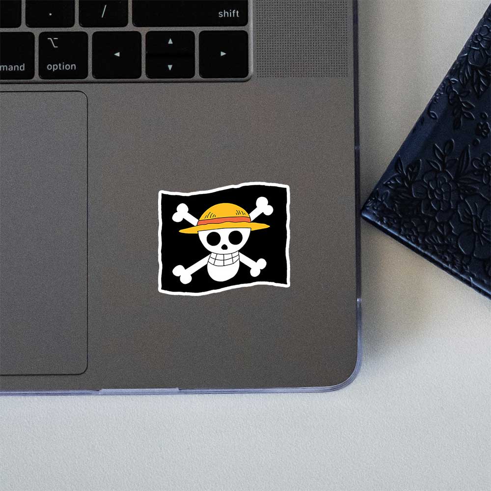 One Piece Straw Hat Jolly Roger Flag Sticker