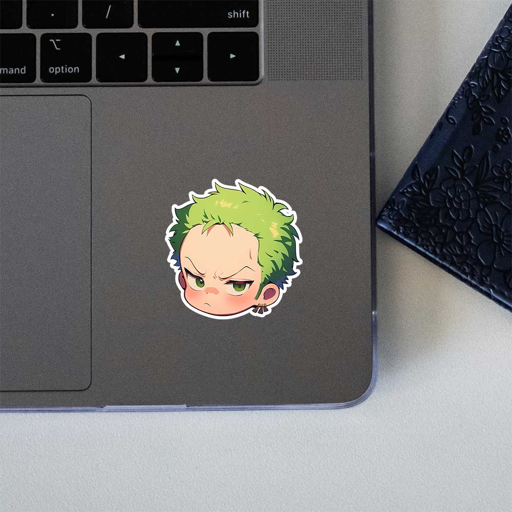 Chibi Zoro Head One Piece Sticker