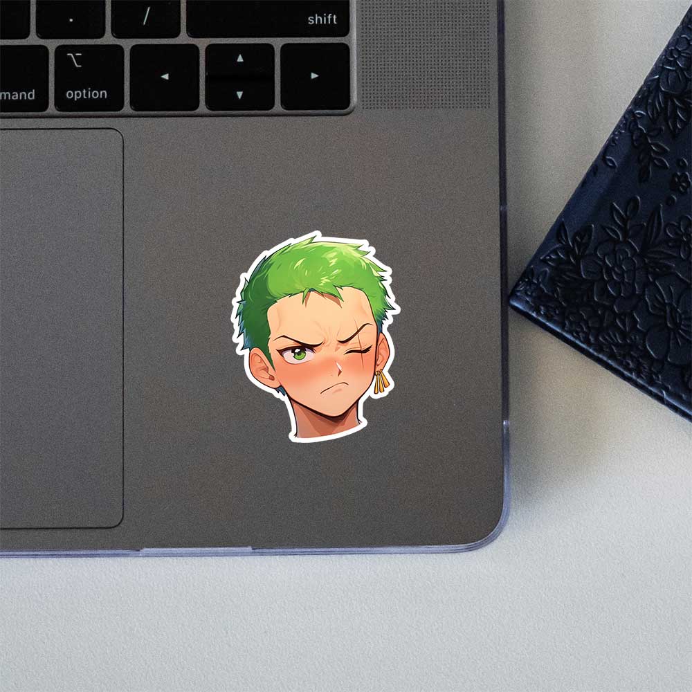 Zoro One Piece Green Hair Head Sticker