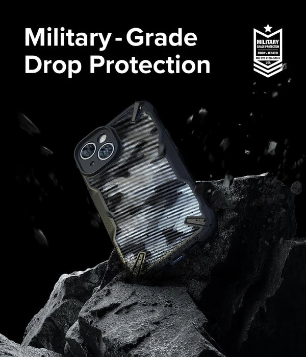 iPhone 15 Back Cover Case | Fusion X - Camo Black