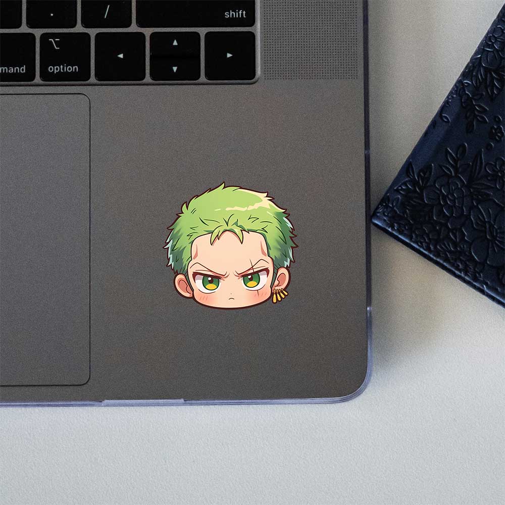 Chibi Zoro Head One Piece Sticker