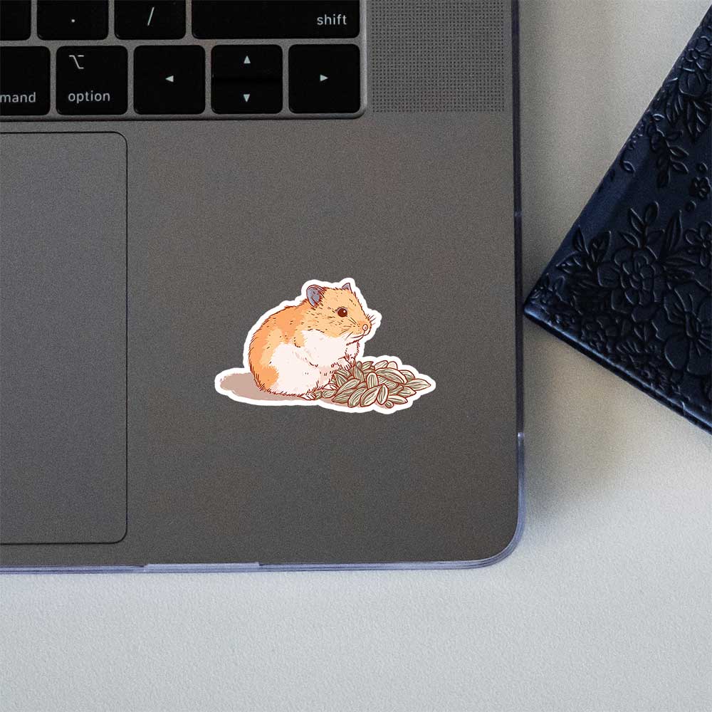 Cute Hamster Eating Sunflower Seeds Sticker