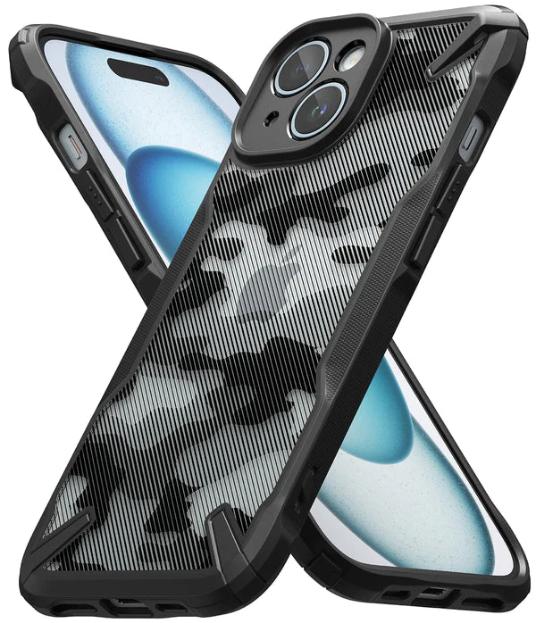 iPhone 15 Plus Back Cover Case Fusion X Camo Black