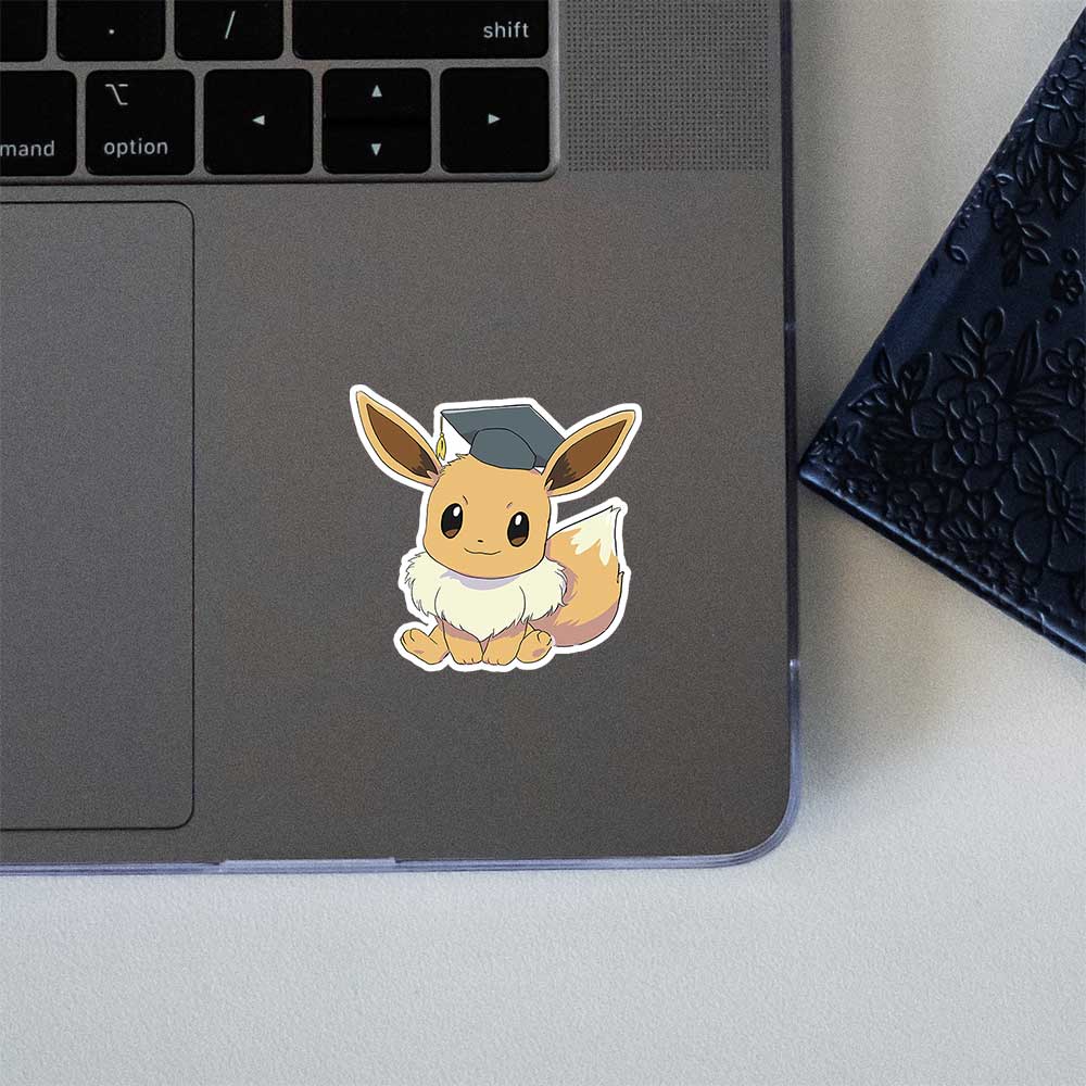 Graduation Eevee Pokemon Cute Sticker