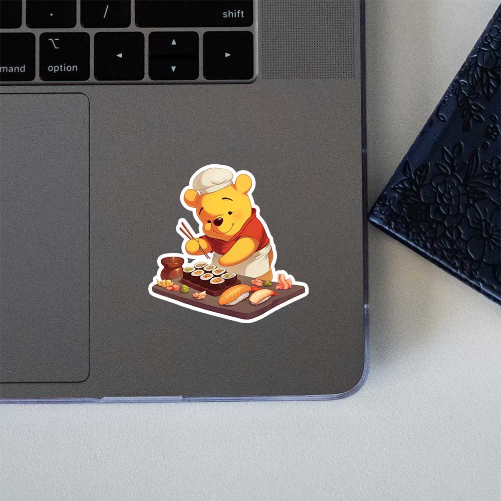 Winnie Pooh Sushi Chef Sticker
