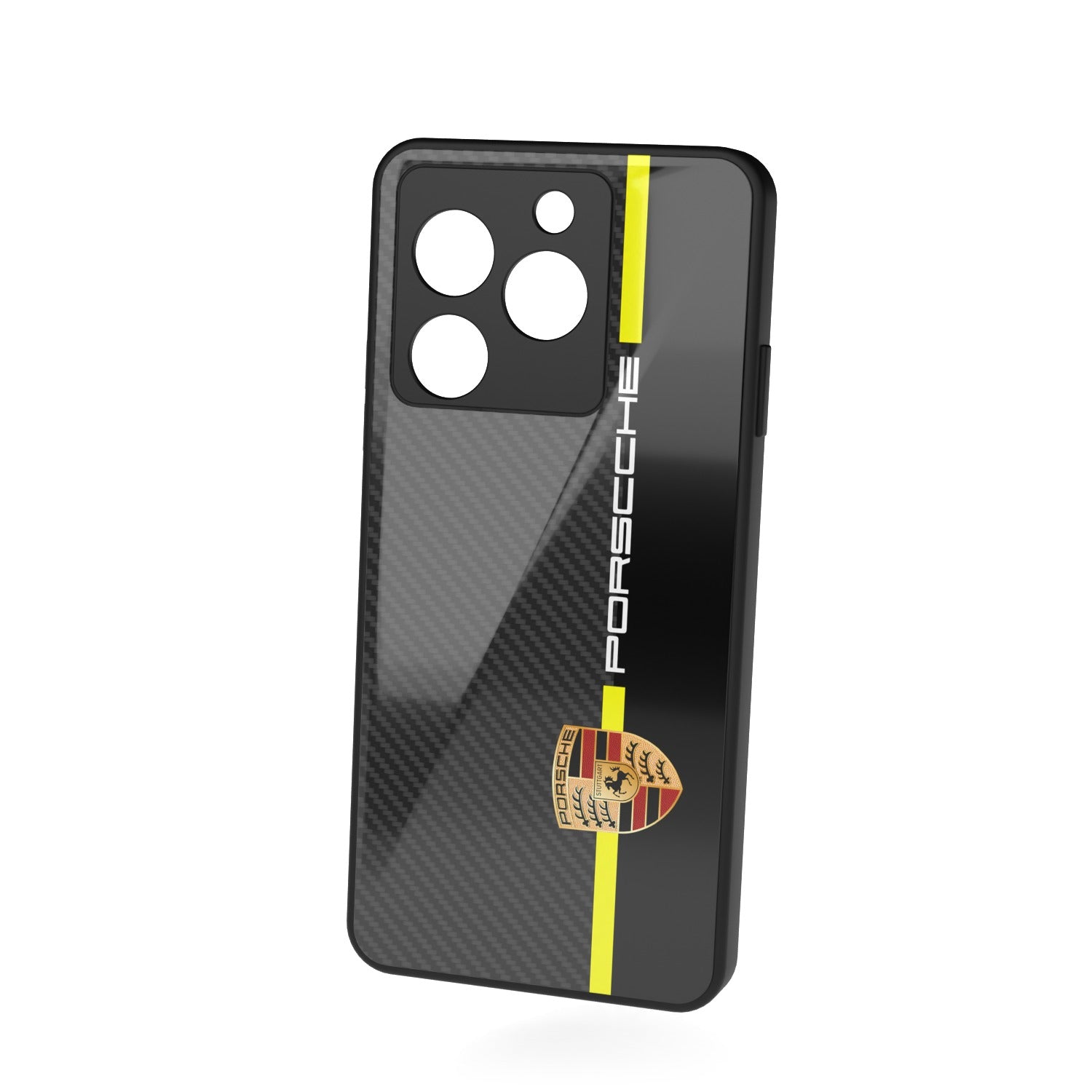 911 Shield printed metal phone case - floating back view
