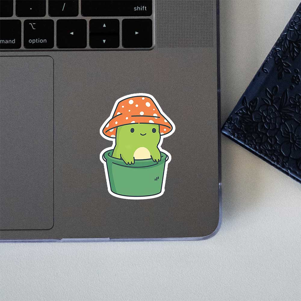 Cute Frog Bucket Hat Mushroom Kawaii Sticker