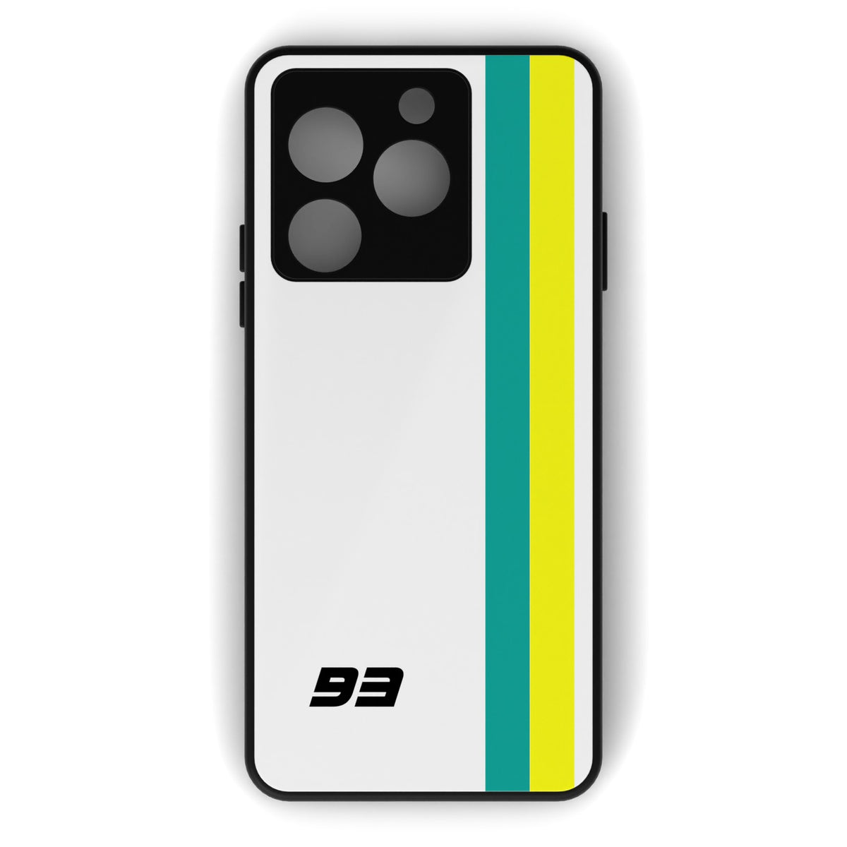 93 printed metal phone case - flat back view