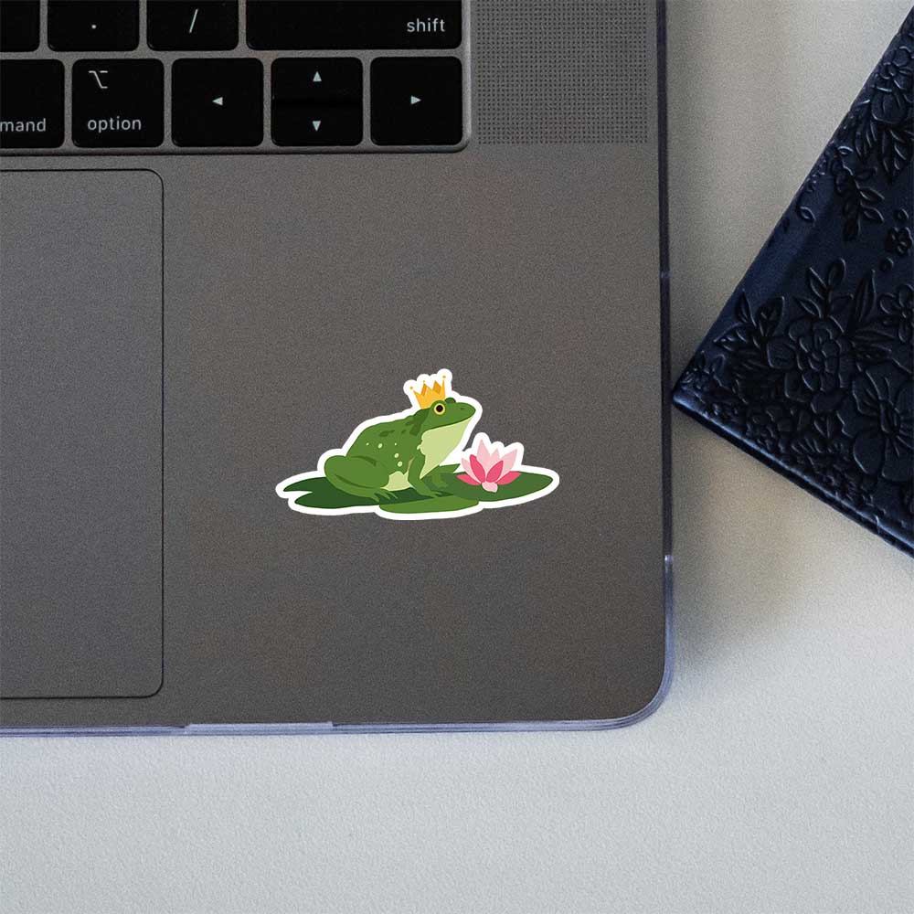Frog King Crown Lily Pad Cute Sticker