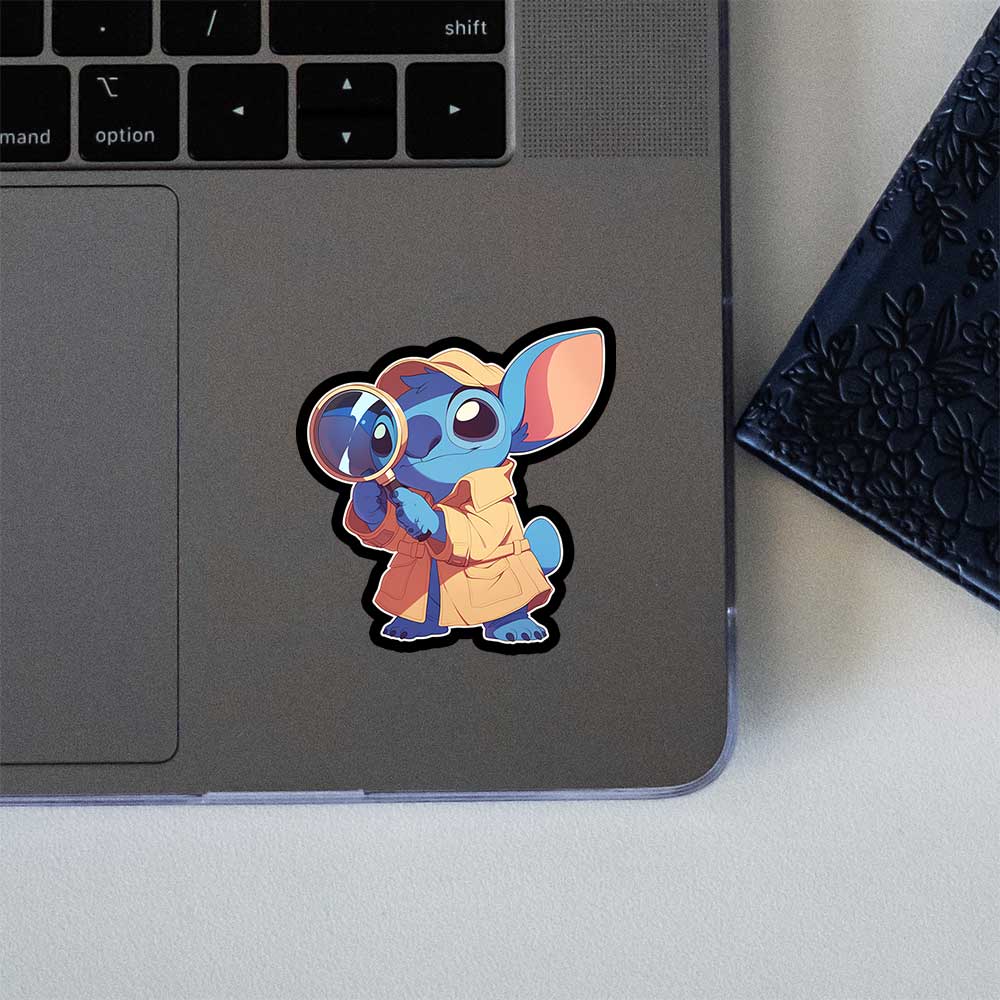 Stitch Detective Magnifying Glass Cute Sticker