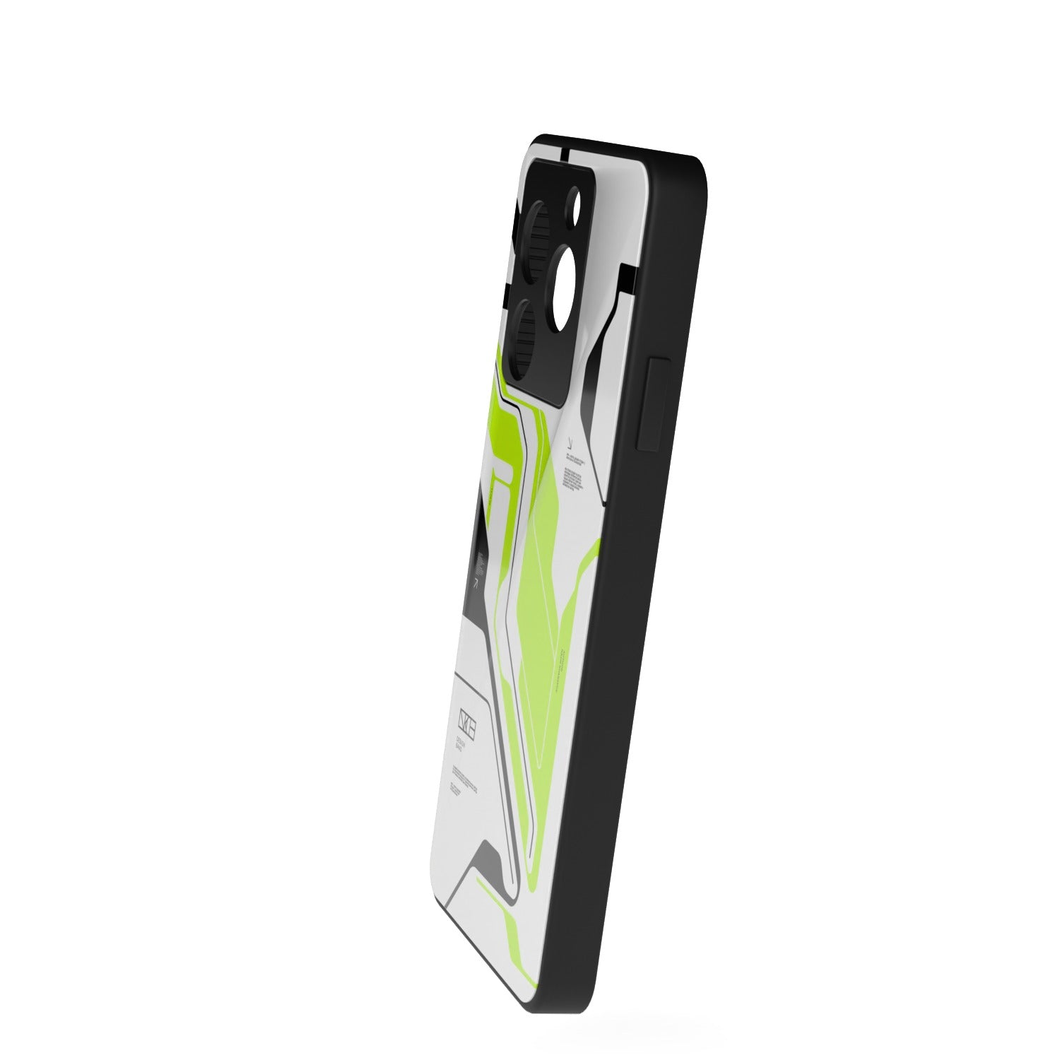 Acid Green printed metal phone case - side view