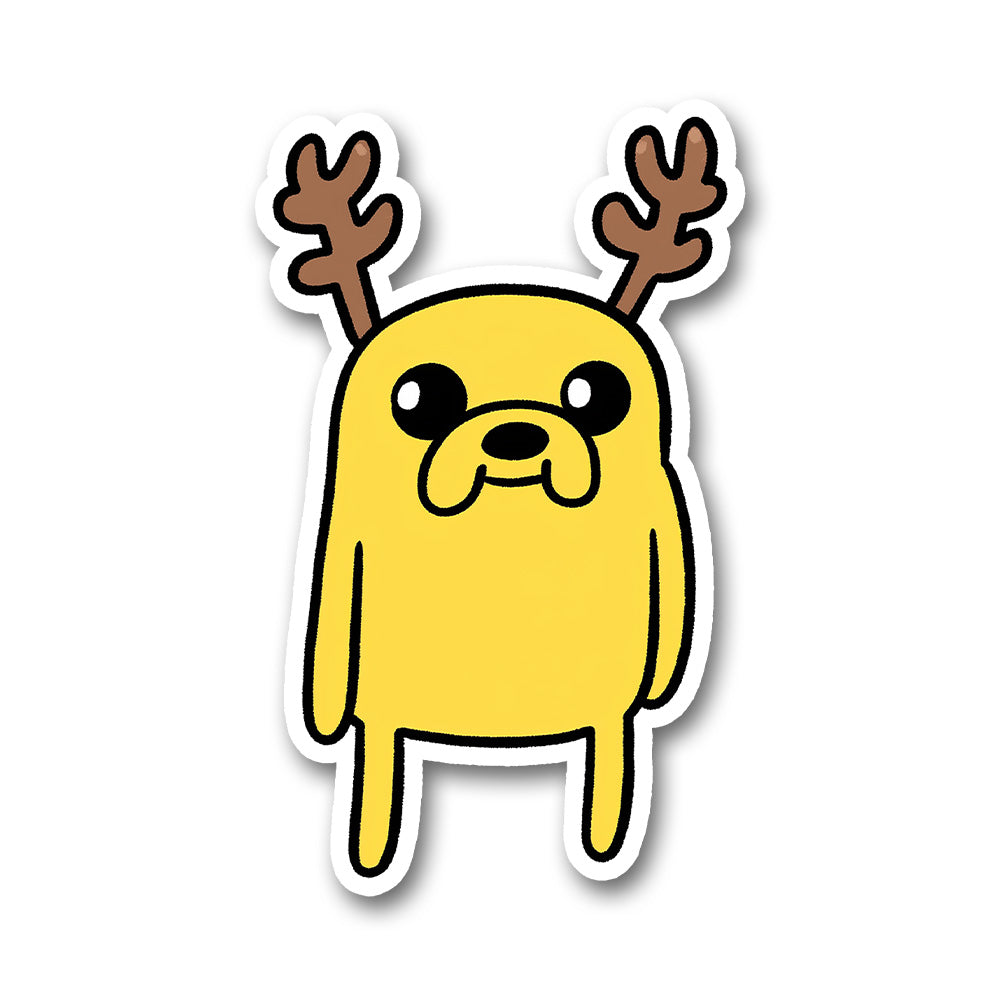 Adventure Time Jake Reindeer Costume Sticker