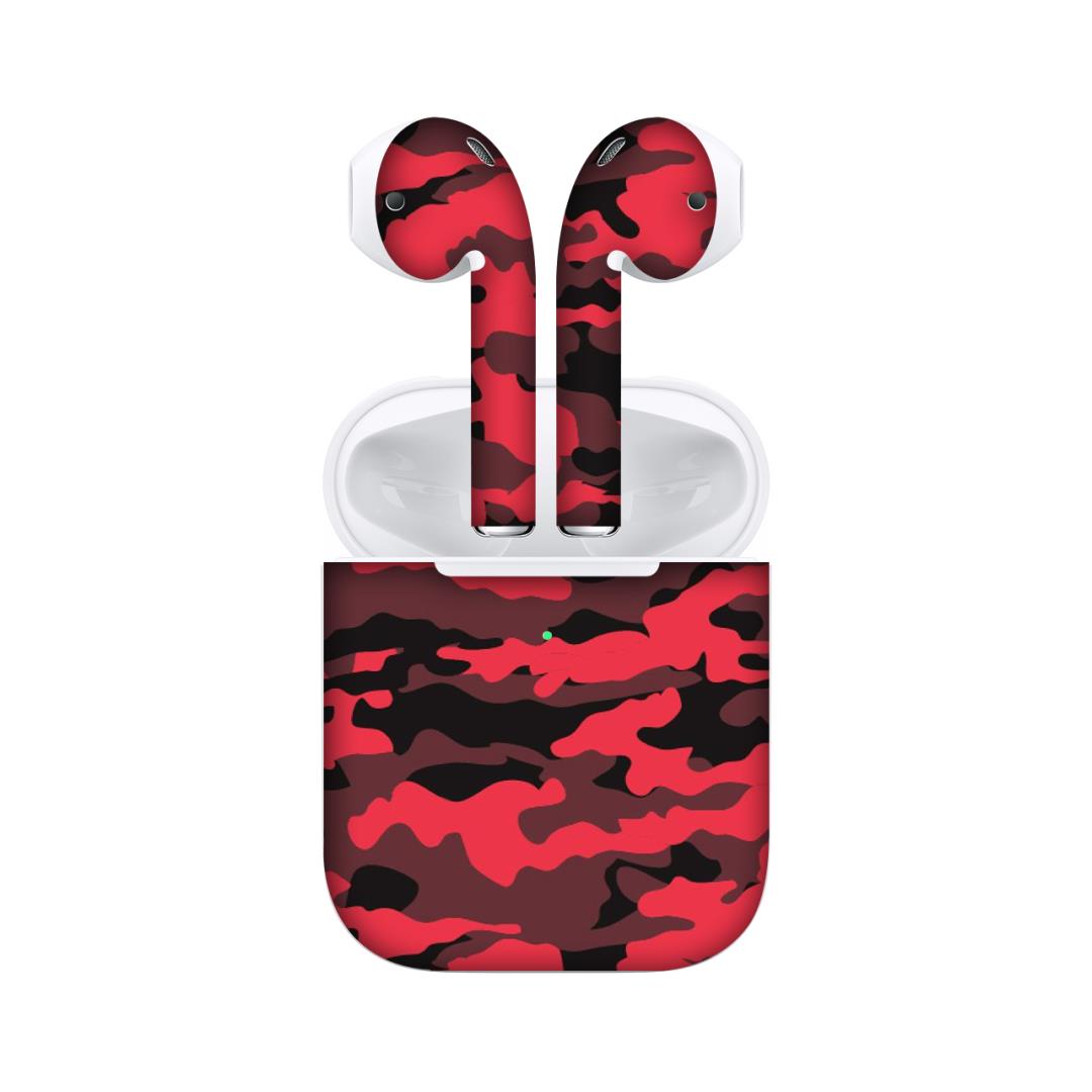 Airpods 2 Dark Red Camo skins
