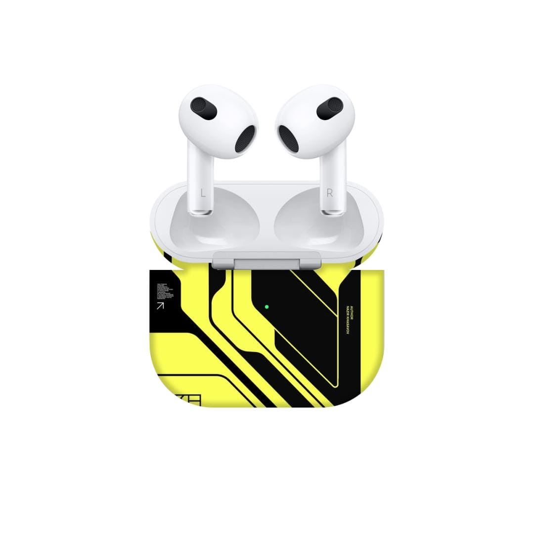 Airpods 3 Cyber Yellow Black skins