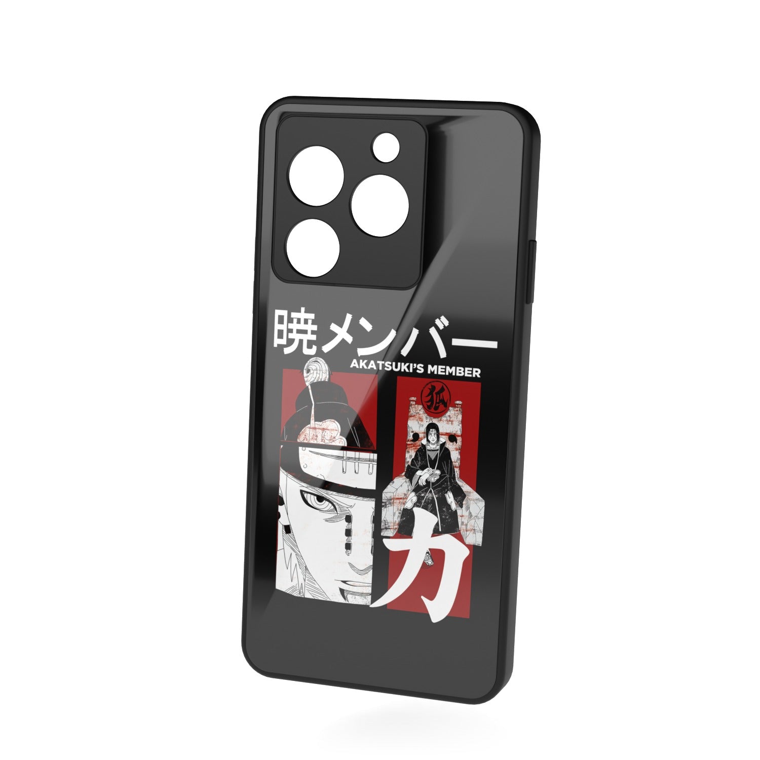 Akatsuki Member printed metal phone case - floating back view