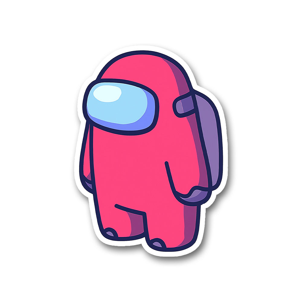 Among Us Pink Crewmate Cartoon Sticker