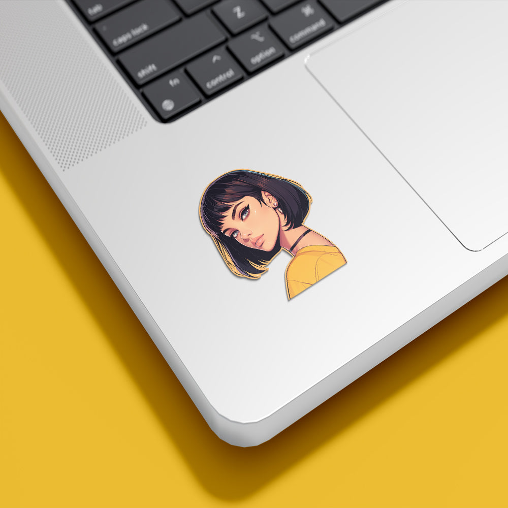 Anime Girl Short Hair Sticker