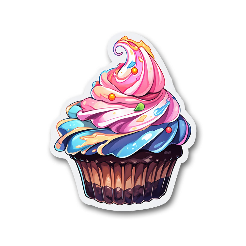 Appetizing Colorful Cupcake Sticker