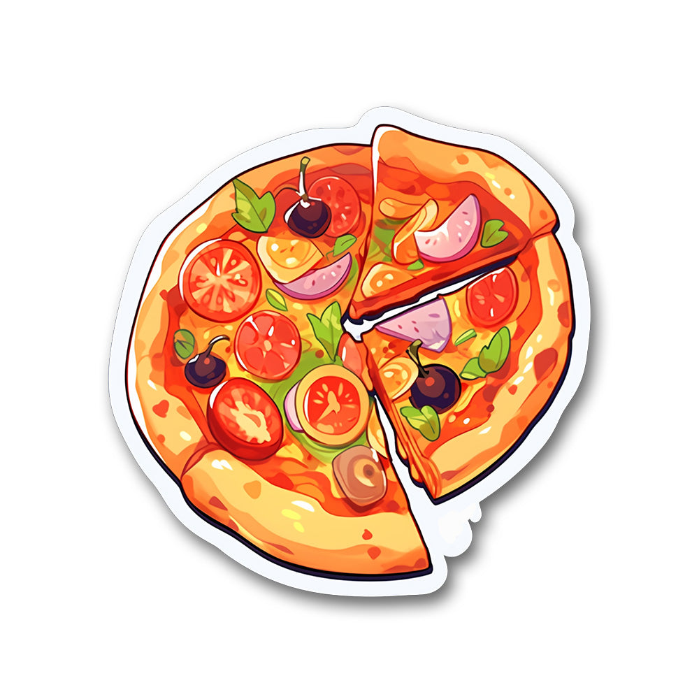 Appetizing Pizza Cartoon Sticker