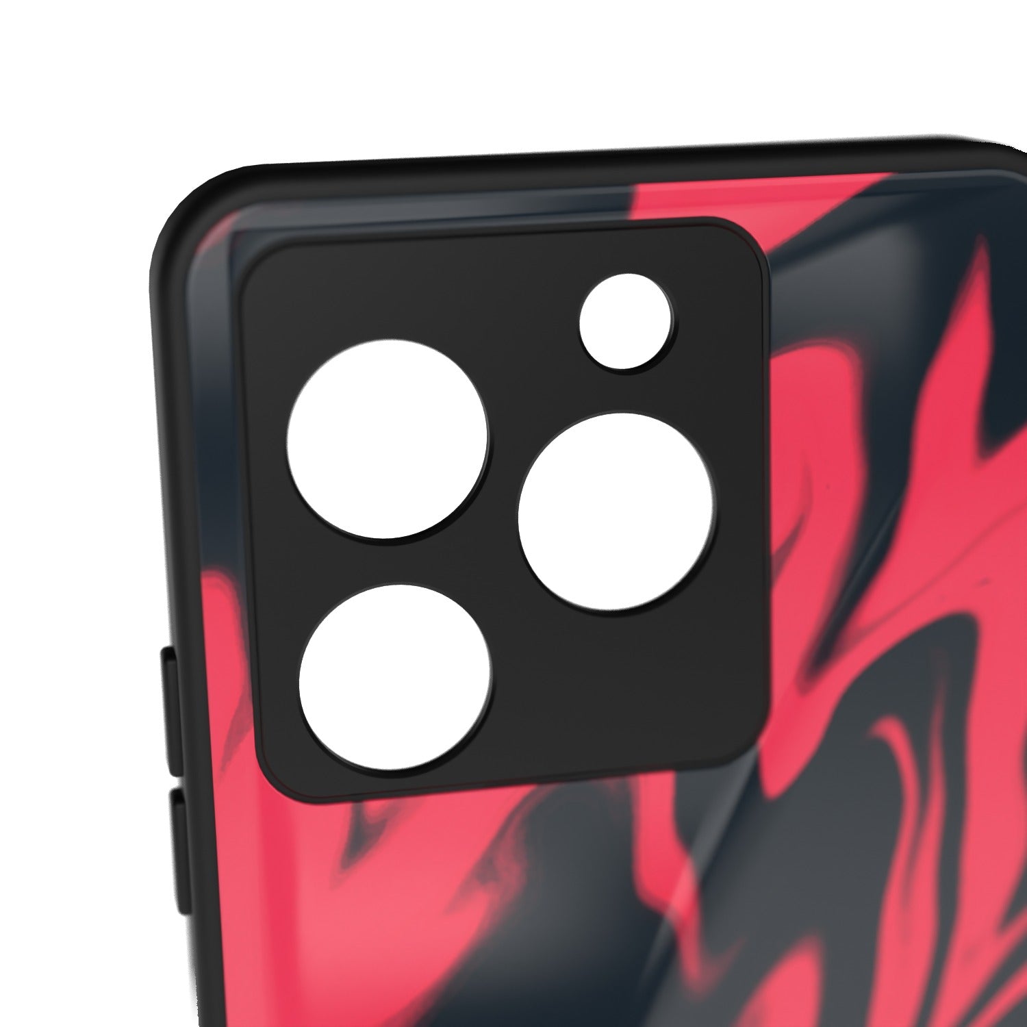 Ares Red printed metal phone case - camera close-up