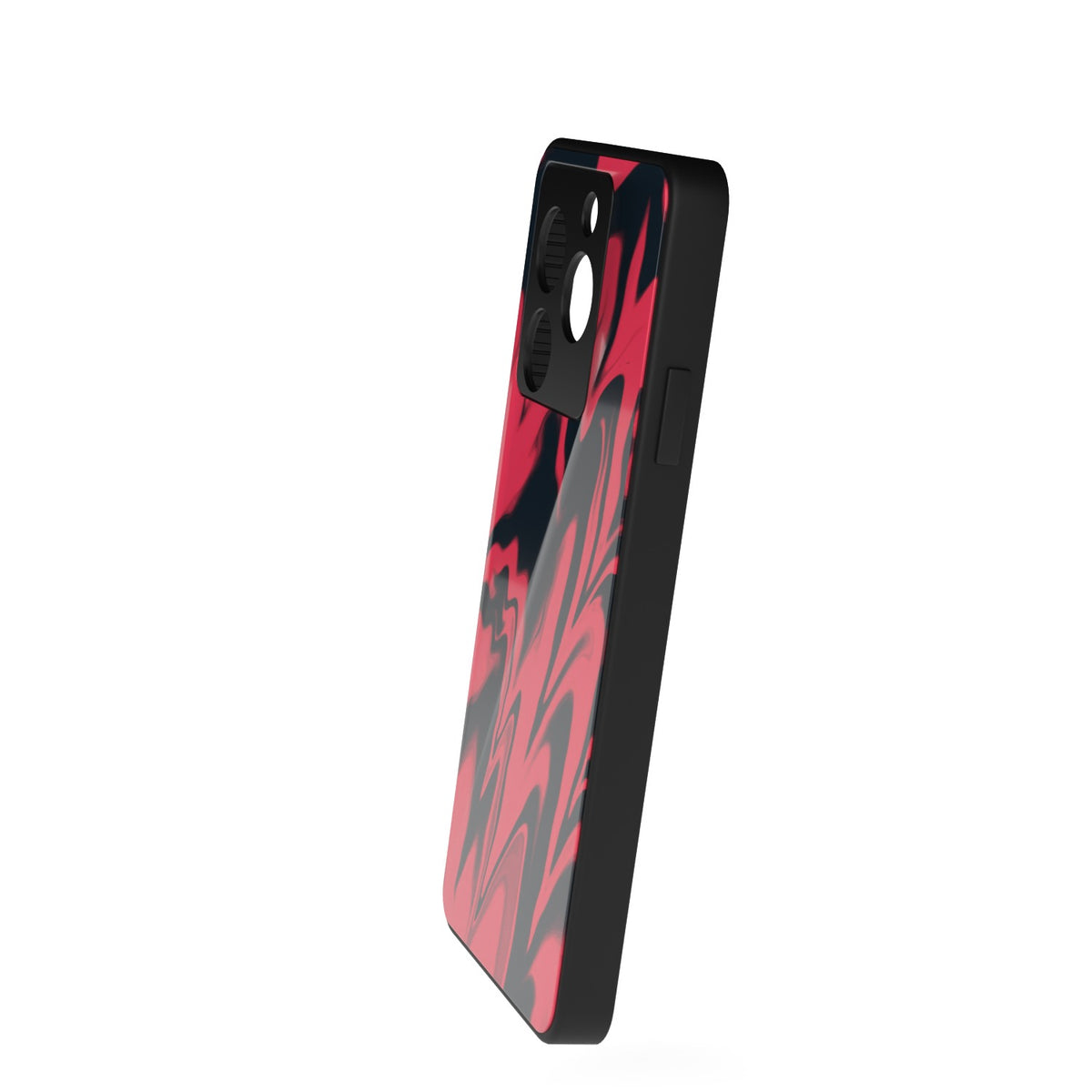 Ares Red printed metal phone case - side view