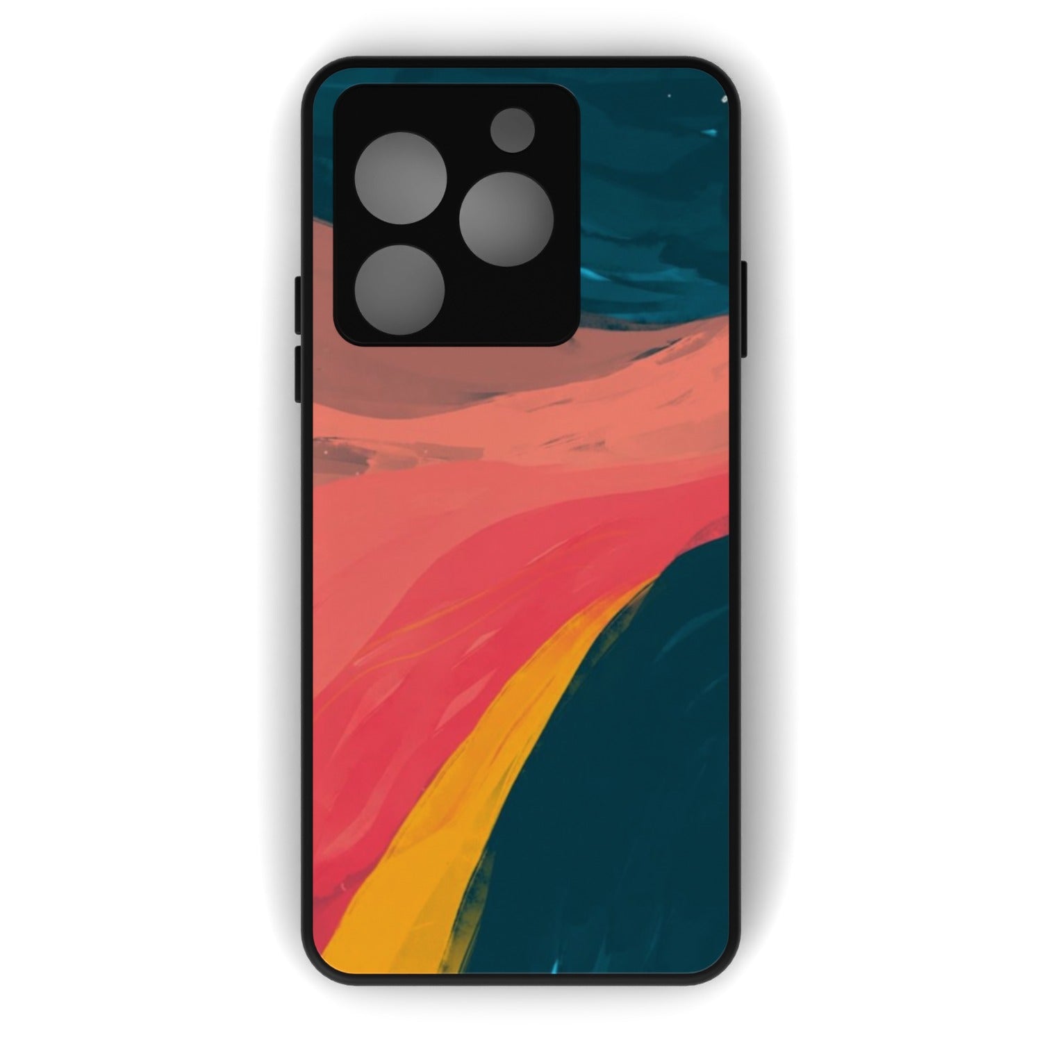 Art Palette printed metal phone case - flat back view