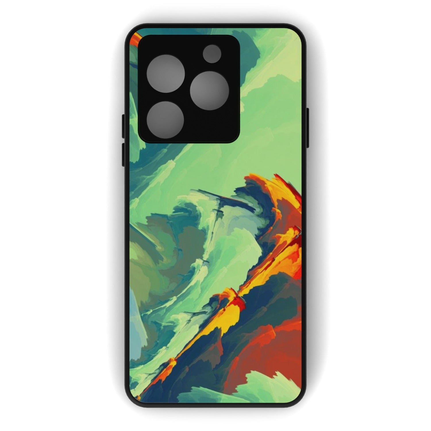 Artisan printed metal phone case - flat back view
