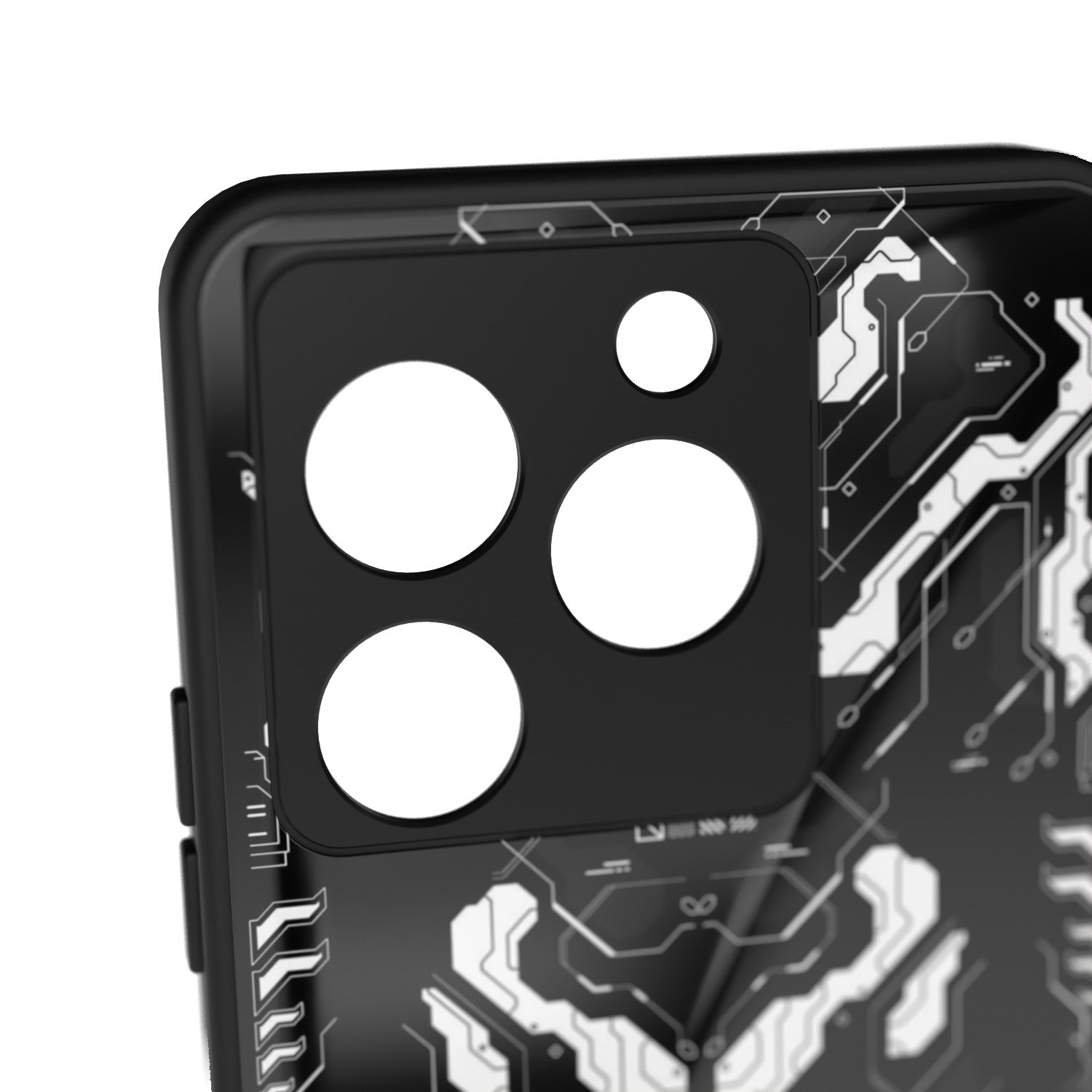 Athen printed metal phone case - camera close-up